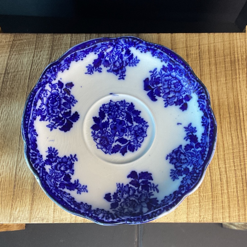 Flow Blue Waldorf saucer plate